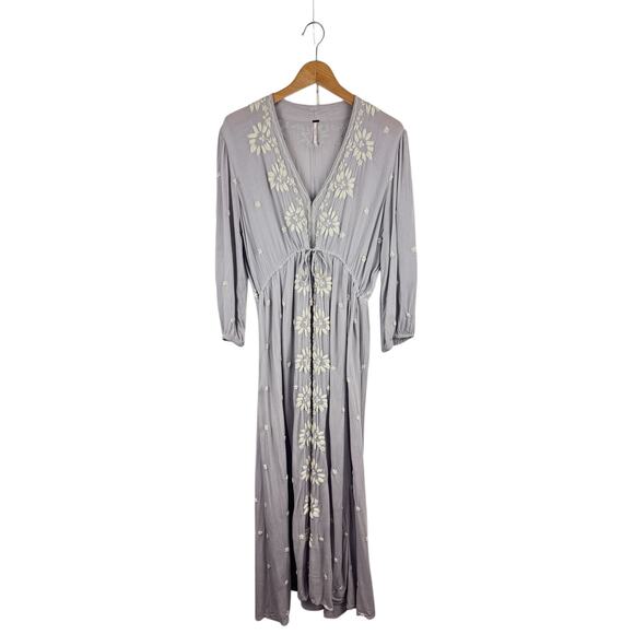 Free People Embroidered Fable Maxi Dress in Pale Lavender - Picture 1 of 7